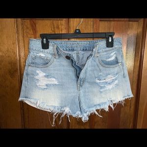 Ripped high waisted jean shorts